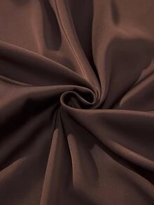 MaterniWear فستان أنيق للحوامل بلون موحد وياقة دائرية وأكمام واسعة مزينة بالدانتيل المتباين - بني - مشاهدة 8