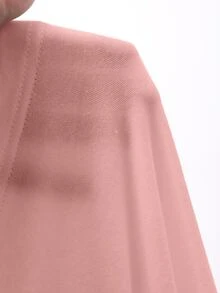 Dazy Plus Plus Size Embroidered Pattern V-Neck Loose White Short Sleeve T-Shirt Summer - Pink - View 3
