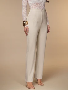 Silquee Elegant, Sexy, And Casual High-Waisted Apricot Trousers For Autumn And Winter-Create A Classic, Versatile Look That Is Perfect For The Workday. - Apricot - View 6