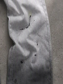 ROMWE MEN Y2K Dark Wasteland Style Splatter Print Cargo Pants, Vintage Mud-Dyed Gradient Drawstring Loose Wide Leg Trousers, Unique Non-Clashing Design, Relaxed Slimming Fit, Unisex, Daily Versatile, Must-Have For Trendsetters - Multicolor - View 4