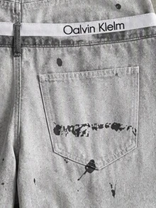ROMWE MEN Y2K Dark Wasteland Style Splatter Print Cargo Pants, Vintage Mud-Dyed Gradient Drawstring Loose Wide Leg Trousers, Unique Non-Clashing Design, Relaxed Slimming Fit, Unisex, Daily Versatile, Must-Have For Trendsetters - Multicolor - View 5