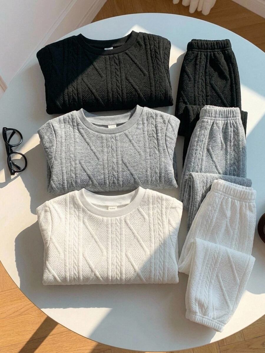 SHEIN 3PCS Young Boys Sweatshirts Kids - Multicolor - View 1