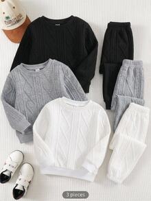 SHEIN 3PCS Young Boys Sweatshirts Kids - Multicolor - View 2