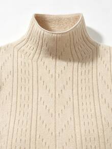 Trelyra Women's Long Sleeve Sweater Dress Everyday Date Beige Fall Sexy - Apricot - View 5
