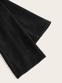 SHEIN Unity Women's Casual Solid Color Turndown Collar Double-Breasted Overcoat, Autumn/Winter Fall Cloth For Women - Black - View 4