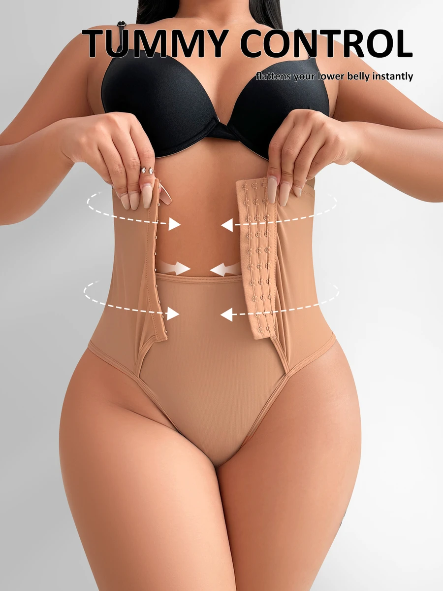 SHEIN Women's Shapewear Bottom Butt Lifting Control Panties - Khaki - View 1