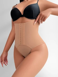 SHEIN Women's Shapewear Bottom Butt Lifting Control Panties - Khaki - View 4