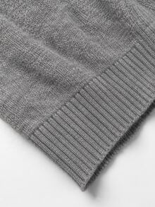 Manfinity Homme Men's Solid Color Casual Versatile Daily Wear Long Sleeve Sweater - Grey - View 7