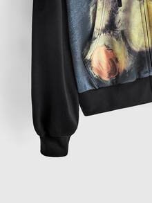 ROMWE Kawaii Autumn/Winter Cute Bear Distressed Print Oversized Women's Sweatshirt - Multicolor - View 14