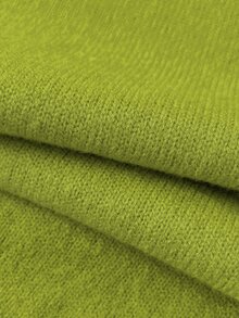 Elamini Women's Solid Color Crew Neck Long Sleeve Casual Pullover Sweater, Autumn/Winter, Christmas - Green - View 7