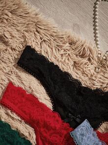 HautHeat 5pcs Lace Patchwork Sexy Multi-Color Set Comfortable Daily Women's Thongs - Multicolor - View 3