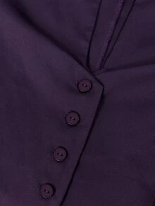 Pariaura Women's Fall Purple Lapel Deep V Waisted Blazer, Single-Breasted Long-Sleeve Slim Suit Jacket, Sophisticated Occasion Wear For Business Commuting - Purple - View 7