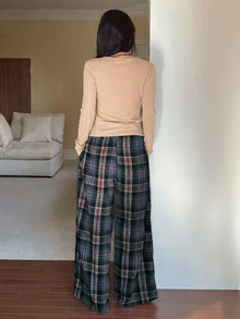 DAZY 春季寬鬆 2 件組休閒舒適女款居家服套裝 秋季 - 卡其色 - 查看 2