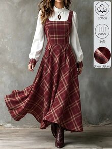 Everyssa Fall Clothes FOR WomenWomen Midi Dresses - Multicolor - View 3