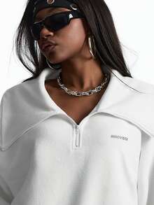 Innovista Innovista Women's Casual Letter Print Long Sleeve Sports Sweatshirt For Daily Wear - White - View 13