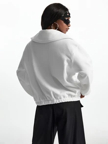 Innovista Innovista Women's Casual Letter Print Long Sleeve Sports Sweatshirt For Daily Wear - White - View 4