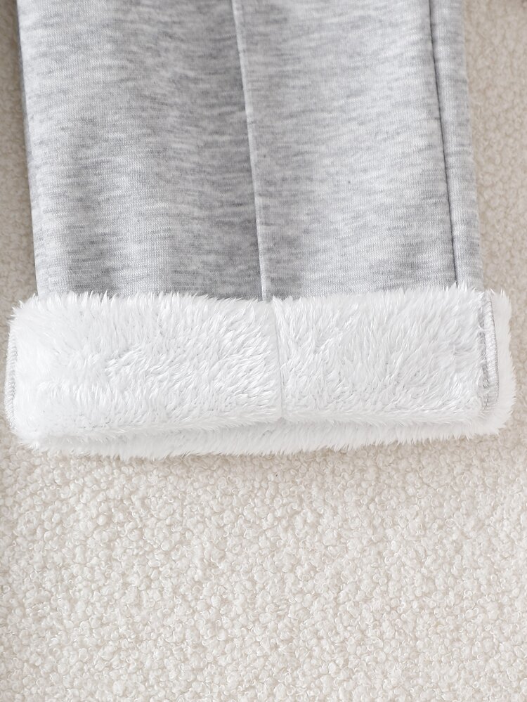 Young Girl Simple Versatile Long Pants For Daily Wear White Winter - Grey - View 6