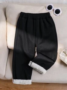 SHEIN Young Girls Pants Autumn Young Girl - Black - View 7