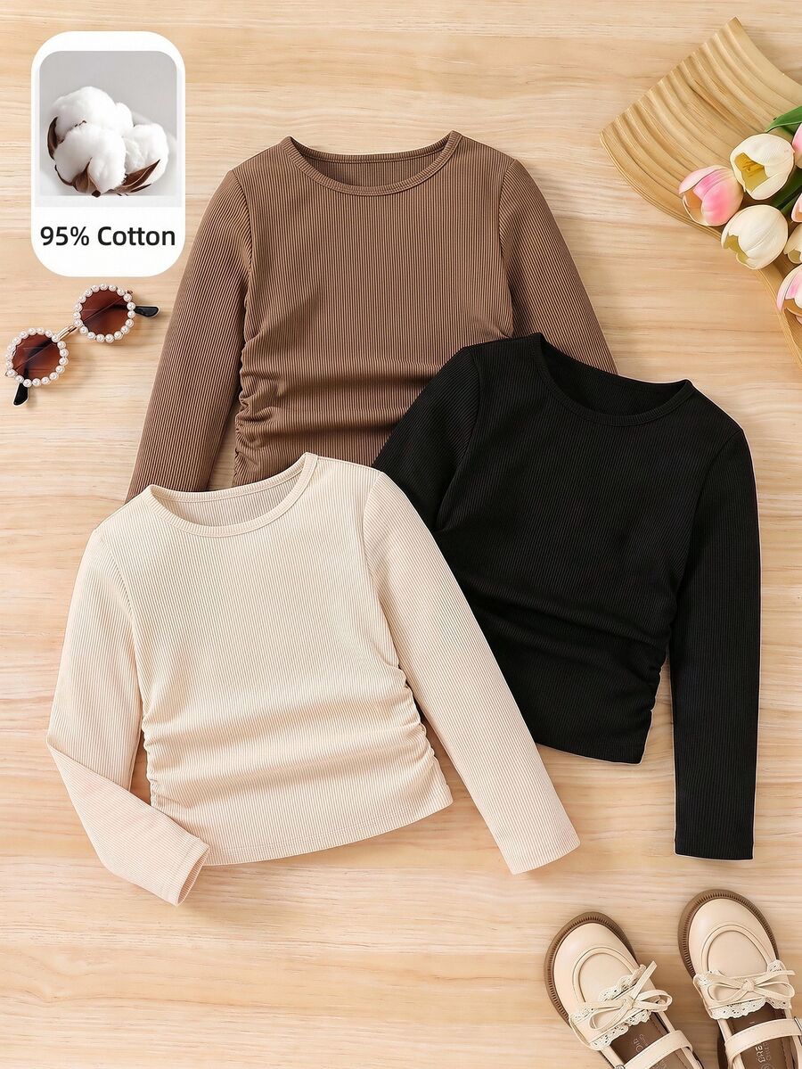 SHEIN 3 st T-shirts för unga flickor - Multifärgad - Visa 1