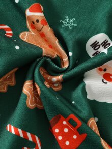 SHEIN 2pcs/Set Baby Boy Autumn/Winter Casual Cute Christmas Fitted Loungewear Set - Multicolor - View 7