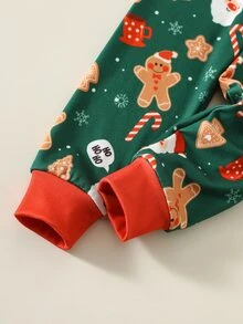 SHEIN 2pcs/Set Baby Boy Autumn/Winter Casual Cute Christmas Fitted Loungewear Set - Multicolor - View 8