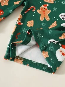 SHEIN 2pcs/Set Baby Boy Autumn/Winter Casual Cute Christmas Fitted Loungewear Set - Multicolor - View 6