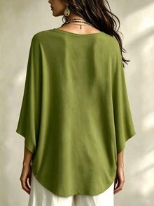 Linhara CURVE Women's Minimalist Casual Comfortable Loose Plus Size Shirt Blouse, Plus Size Shirt - Multicolor - View 2
