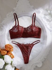 Crystal Vow Sexy White Lace Women's Lingerie Set 6 Pieces - Multicolor - View 5