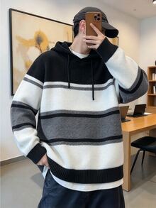 Lornexis Men's Colorblock Casual Everyday Hoodie Sweater - Multicolor - View 1