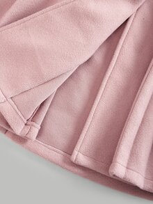 SHEIN Pitira Tween Girls Elegant Pink Kids Fur Collar Mid-Length Overcoat, Autumn/Winter, Back To School Season, Thickened Winter Jacket - Pink - View 7