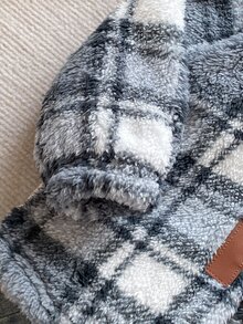 PrepCrw Young Boy Casual College Style Loose Hooded Plaid Fleece Jacket Suitable For Outings, School, Spring, Autumn And Winter Kids - Multicolor - View 5