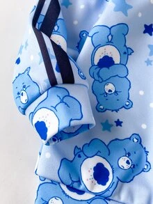SHEIN X Care Bears 2件組女童休閒百搭藍色卡通圖案圓領寬鬆長袖運動衫與長褲套裝，適合日常穿著，秋季 - 彩色 - 查看 5