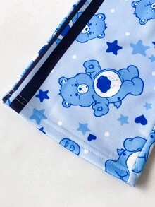 SHEIN X Care Bears 2件組女童休閒百搭藍色卡通圖案圓領寬鬆長袖運動衫與長褲套裝，適合日常穿著，秋季 - 彩色 - 查看 6