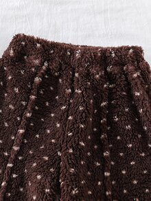SHEIN 女童加厚秋冬新款休閒運動衫套裝，多色 - 咖啡棕 - 查看 6