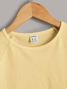 Maija Kids Maija Kids 少女黄色镂空刺绣荷叶边下摆T恤，适合度假、休闲外出，黄色花卉下摆，少女休闲T恤 - 黃色 - 查看 4