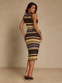 Glamine Women's Street Striped Colorblock Knit Dress - Multicolor - View 2