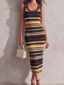 Glamine Women's Street Striped Colorblock Knit Dress - Multicolor - View 8