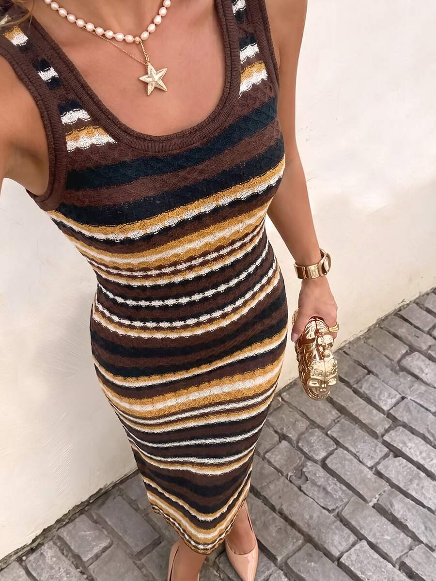 Glamine Women's Street Striped Colorblock Knit Dress - Multicolor - View 1