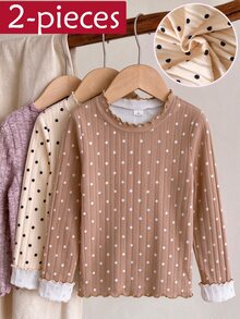 SHEIN 2件裝少女內搭背心 - 卡其色 - 查看 7
