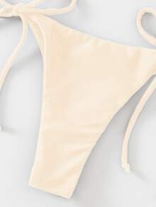 Oceva Solid Color Sexy Strap Bikini Swimwear Set, Beach Wear For Women - Apricot - View 3