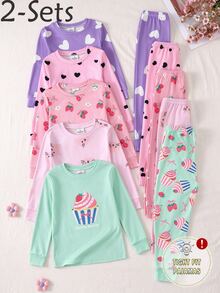 4PCS Young Girls Pajamas - Multicolor - View 4