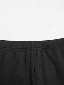 SHEIN 青少年女孩豹紋 Logo 連帽寬鬆套頭運動衫與內搭褲休閒運動套裝 - 灰色 - 查看 8
