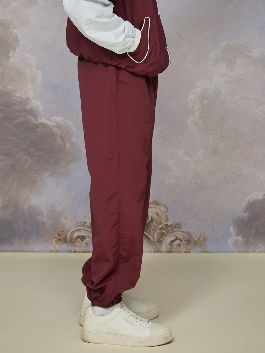 Emperor Men's Fall Colorblock Loose Fit Sports Pants Work Burgundy Streetwear - Multicolor - View 1