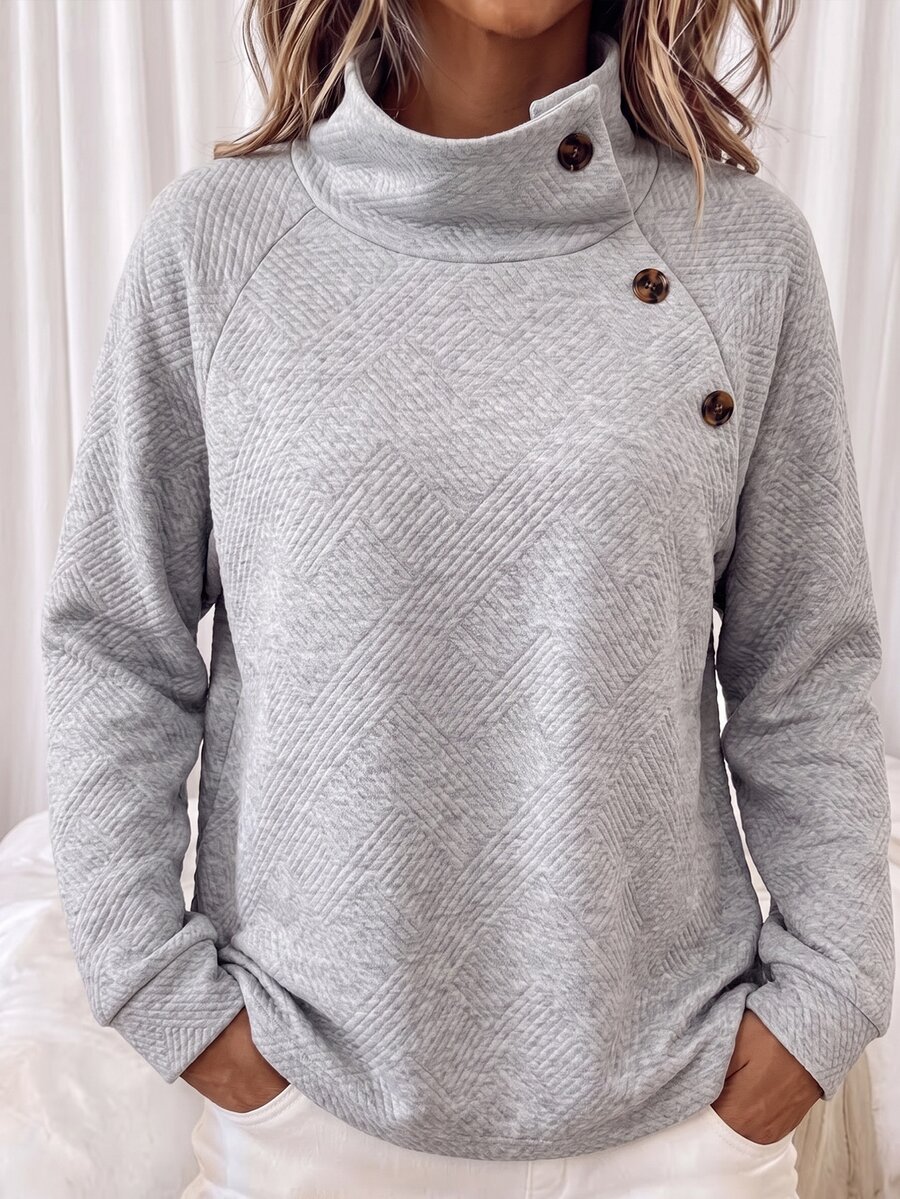 Holdful Holdful Casual Home Commute Comfortable Daily Wear Loose Fit Long Sleeve Women's Top Grey Spring Autumn Winter - Grey - View 1
