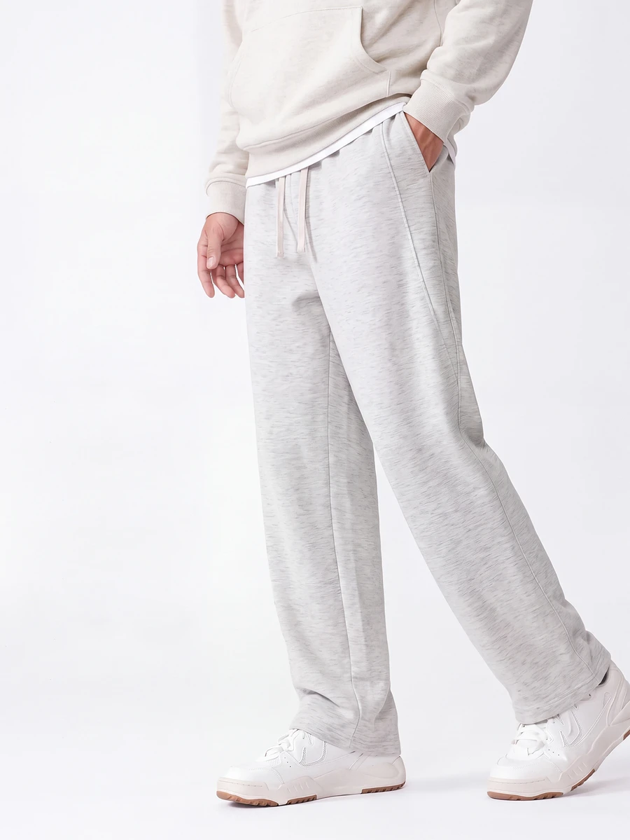 Manfinity Homme New Autumn/Winter Style Grey Knitted Pants, Suitable For Outings, Formal Dinners, Parties And Various Occasions. - Light Grey - View 1