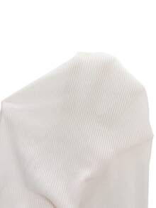 SHEIN An Elegant Short-SleevedT-Shirt For Summer Rperfect For July Festivities Featuring Collar And Black Trim On A White Base;Suitable For All Seasons - White - View 8