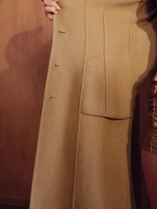 MOTF WOMEN'S AUTUMN/WINTER FUR COLLAR LONG SLEEVE LONG ELEGANT OVERCOAT - Camel - View 9