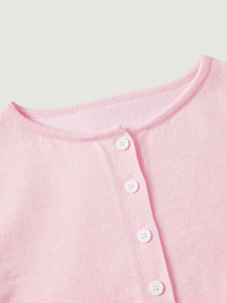 SHEIN MOD Women's Solid Color Casual Romantic All-Match Versatile Daily Long Sleeve Cardigan, Fall Clothes, Blouses, Work Date Tops, All-Match Going Out Light Pink - Pink - View 7