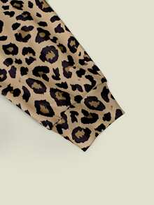 Lalippa Women's Leopard Print Long Sleeve Zip-Up Hooded Sweatshirt - Multicolor - View 6