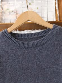 Teenager New Spring/Autumn Daily Wear Bowknot Round Neck Set, Loose Casual Minimalist - Grey - View 5